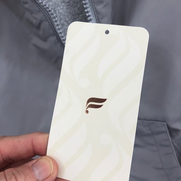 Fabletics Coat Womens Small Cher Polar Fleece Gray Jacket Reversible Hooded Zip - Picture 8 of 15